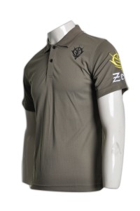 P441 來樣訂做polo衫 訂購團體班衫  設計短袖衫  polo衫專門店    棕灰色